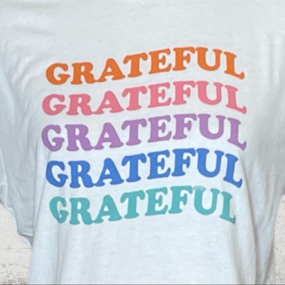 Miken Flow Cropped Grateful Graphic Short Sleeve T Shirt Size Medium - Picture 3 of 10